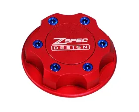 ZSPEC Design Billet Oil Filler Red Cap w/ Blue Titanium Accents Nissan | Infiniti | Datsun