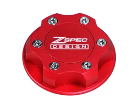 ZSPEC Design Billet Oil Filler Red Cap w/ Silver Titanium Accents Nissan | Infiniti | Datsun