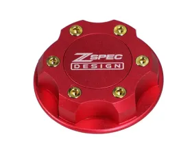 ZSPEC Design Billet Oil Filler Red Cap w/ Gold Titanium Accents Nissan | Infiniti | Datsun