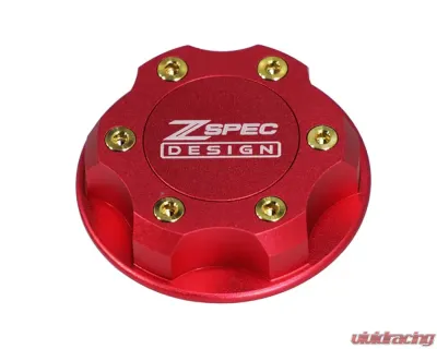 ZSPEC Design Billet Oil Filler Red Cap w/ Gold Titanium Accents Nissan | Infiniti | Datsun - 00843612115546