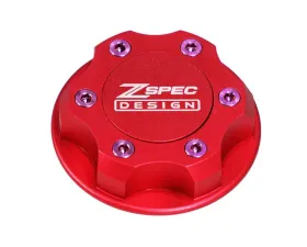 ZSPEC Design Billet Oil Filler Red Cap w/ Purple Titanium Accents Nissan | Infiniti | Datsun