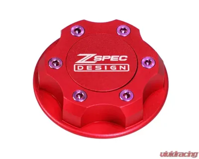 ZSPEC Design Billet Oil Filler Red Cap w/ Purple Titanium Accents Nissan | Infiniti | Datsun - 00843612115553