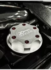 ZSPEC Design Billet Oil Filler Silver Cap w/ Red Titanium Accents Nissan | Infiniti | Datsun                                     - 00843612115591 - Image 7