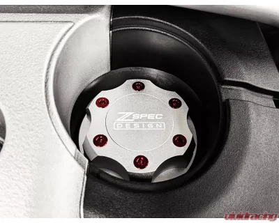 ZSPEC Design Billet Oil Filler Silver Cap w/ Black Titanium Accents Nissan | Infiniti | Datsun - 00843612115577