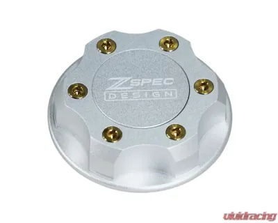 ZSPEC Design Billet Oil Filler Silver Cap w/ Gold Titanium Accents Nissan | Infiniti | Datsun - 00843612115614