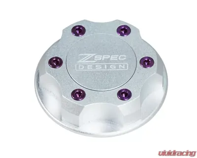ZSPEC Design Billet Oil Filler Silver Cap w/ Purple Titanium Accents Nissan | Infiniti | Datsun - 00843612115621