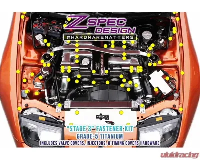 3点セット★SALE★ ★ Zspec Design Stage 3 Black Titanium Dress-Up Bolts Kit for
