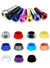 ZSPEC Design Black Titanium & Billet M5x20mm Body Kit Fastener w/ River Nut & Gloss Black Angled-Cup Washers                                     - 00843612116093 - Image 3