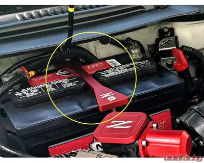 ZSPEC Design Purple No Etch Billet Battery Hold Down/Bracket w/ Stainless & Z Logo Hardware Nissan Z32 300ZX 1990-1996 - 00843612106902