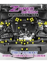 ZSPEC Design Red Titanium & Billet Stage 2 Dress-Up Bolts Hardware Kit w/ Red Washers Nissan Z RZ34 2023-2024                                     - 00843612118288 - Image 2