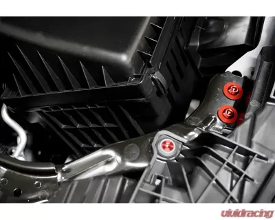 ZSPEC Design Silver Titanium Stage 2 Engine Bay Fastener Kit w/ Red Washers Nissan Frontier D41 2022+ - 00843612118813