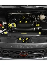 ZSPEC Design Silver Titanium Stage 2 Engine Bay Fastener Kit w/ Red Washers Nissan Frontier D41 2022+                                     - 00843612118813 - Image 3