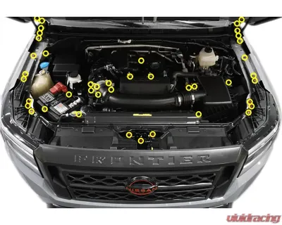 ZSPEC Design Silver Titanium Stage 2 Engine Bay Fastener Kit w/ Red Washers Nissan Frontier D41 2022+ - 00843612118813