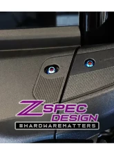 ZSPEC Design Black Titanium & Billet Interior Dress-Up Bolts Fastener Kit w/ Blue Washers Ford Bronco 2.7L 2021+                                     - 00843612120359 - Image 9