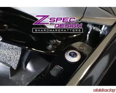 ZSPEC Design Black Titanium & Billet Interior Dress-Up Bolts Fastener Kit w/ Blue Washers Ford Bronco 2.7L 2021+ - 00843612120359