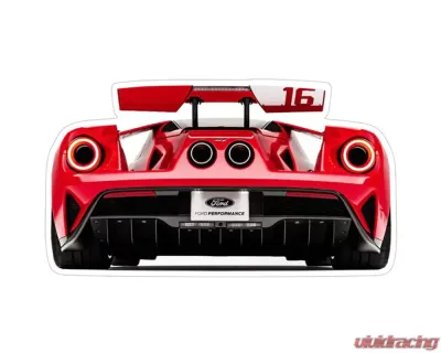 ZSPEC Design Ford GT Red Super-Car Rear-View Vinyl Decal/Sticker - 00843612122896