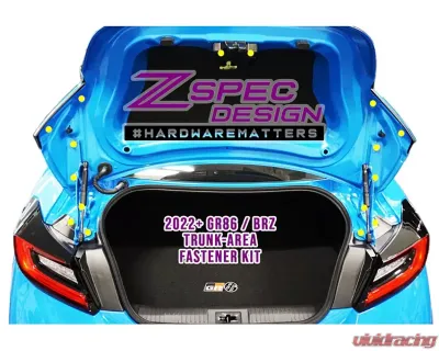 ZSPEC Design Burned Titanium Trunk Area Fastener Kit Toyota GR86 | Subaru BRZ 2022+ - 00843612124142