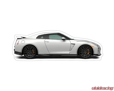 ZSPEC Design 4.9x1.6 inch Nissan GTR R35 White Car Vinyl Decal/Sticker - 00843612124739