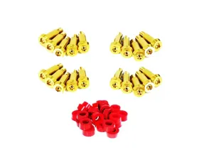 ZSPEC Design Gold Titanium Shoudler-Bolt Timing Covers Fastener Kit w/ Red Bushings Nissan 300ZX Z31 1984-1989