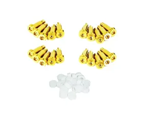 ZSPEC Design Gold Titanium Shoudler-Bolt Timing Covers Fastener Kit w/ White Bushings Nissan 300ZX Z31 1984-1989