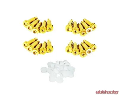 ZSPEC Design Gold Titanium Shoudler-Bolt Timing Covers Fastener Kit w/ White Bushings Nissan 300ZX Z31 1984-1989 - 00843612124982