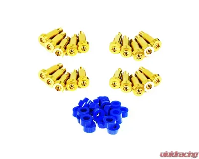 ZSPEC Design Burned Titanium Shoudler-Bolt Timing Covers Fastener Kit w/ Blue Bushings Nissan 300ZX Z31 1984-1989 - 00843612125026