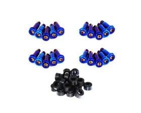 ZSPEC Design Blue Titanium Shoudler-Bolt Timing Covers Fastener Kit w/ Black Bushings Nissan 300ZX Z31 1984-1989