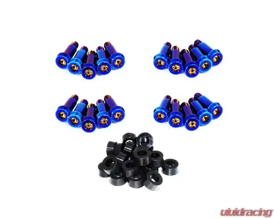 ZSPEC Design Blue Titanium Shoudler-Bolt Timing Covers Fastener Kit w/ Black Bushings Nissan 300ZX Z31 1984-1989 - 00843612125064