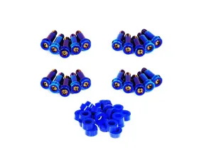 ZSPEC Design Blue Titanium Shoudler-Bolt Timing Covers Fastener Kit w/ Blue Bushings Nissan 300ZX Z31 1984-1989