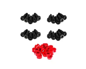 ZSPEC Design Black Titanium Shoudler-Bolt Timing Covers Fastener Kit w/ Red Bushings Nissan 300ZX Z31 1984-1989