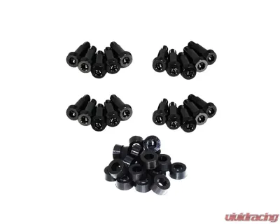 ZSPEC Design Black Titanium Shoudler-Bolt Timing Covers Fastener Kit w/ Black Bushings Nissan 300ZX Z31 1984-1989 - 00843612125118