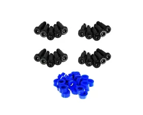 ZSPEC Design Black Titanium Shoudler-Bolt Timing Covers Fastener Kit w/ Blue Bushings Nissan 300ZX Z31 1984-1989