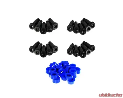 ZSPEC Design Black Titanium Shoudler-Bolt Timing Covers Fastener Kit w/ Blue Bushings Nissan 300ZX Z31 1984-1989 - 00843612125125
