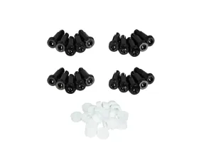 ZSPEC Design Black Titanium Shoudler-Bolt Timing Covers Fastener Kit w/ White Bushings Nissan 300ZX Z31 1984-1989