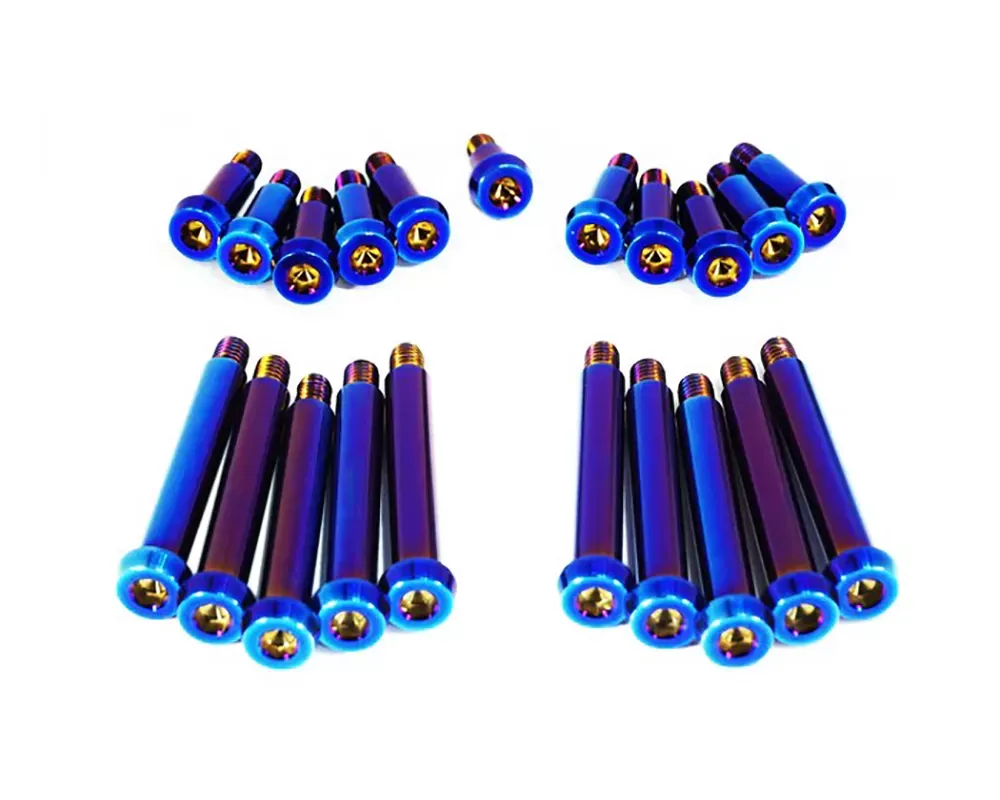 その他 p.e. Zspec Design Blue Titanium Timing Cover Fasteners for Nissan