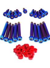 ZSPEC Design Blue Titanium Timing Covers Fasteners w/ Red Bushing Nissan 300ZX Z32 1990-1996                                     - 00843612125156 - Image 2