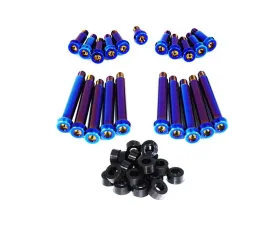 ZSPEC Design Blue Titanium Timing Covers Fasteners w/ Black Bushing Nissan 300ZX Z32 1990-1996