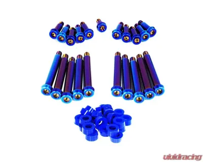 ZSPEC Design Blue Titanium Timing Covers Fasteners w/ Blue Bushing Nissan 300ZX Z32 1990-1996 - 00843612125170
