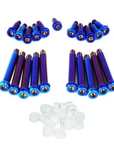 ZSPEC Design Blue Titanium Timing Covers Fasteners w/ White Bushing Nissan 300ZX Z32 1990-1996                                     - 00843612125187 - Image 2