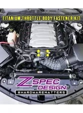 ZSPEC Design Black Grade-5 Titanium Throttel Body Fastener Kit Chevrolet Camaro SS V8 2016+                                     - 00843612126252 - Image 2