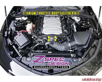 ZSPEC Design Black Grade-5 Titanium Throttel Body Fastener Kit Chevrolet Camaro SS V8 2016+ - 00843612126252