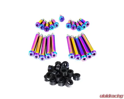 ZSPEC Design Burned Titanium Timing Covers Fasteners w/ Black Bushing Nissan 300ZX Z32 1990-1996 - 00843612128140