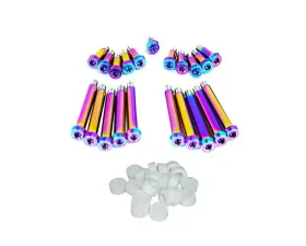 ZSPEC Design Burned Titanium Timing Covers Fasteners w/ White Bushing Nissan 300ZX Z32 1990-1996