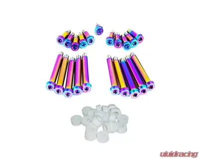 ZSPEC Design Burned Titanium Timing Covers Fasteners w/ White Bushing Nissan 300ZX Z32 1990-1996 - 00843612128164