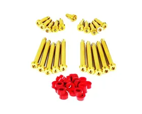 ZSPEC Design Gold Titanium Timing Covers Fasteners w/ Red Bushing Nissan 300ZX Z32 1990-1996