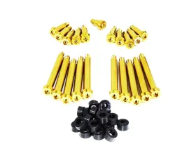 ZSPEC Design Gold Titanium Timing Covers Fasteners w/ Black Bushing Nissan 300ZX Z32 1990-1996