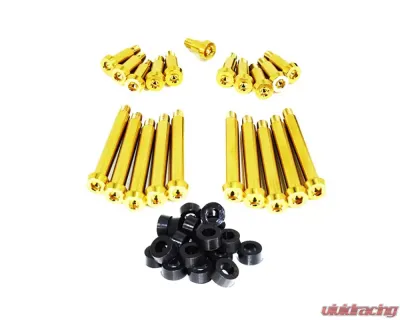 ZSPEC Design Gold Titanium Timing Covers Fasteners w/ Black Bushing Nissan 300ZX Z32 1990-1996 - 00843612128195
