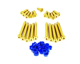 ZSPEC Design Gold Titanium Timing Covers Fasteners w/ Blue Bushing Nissan 300ZX Z32 1990-1996