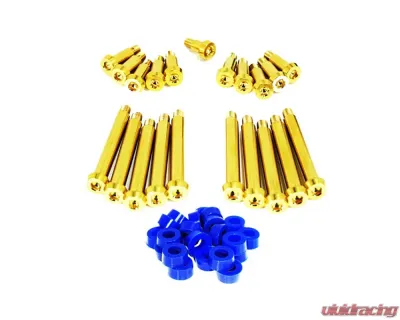 Zspec Design Gold Titanium Timing Cover Fasteners w/ Blue