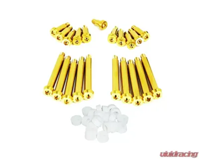 ZSPEC Design Gold Titanium Timing Covers Fasteners w/ White Bushing Nissan 300ZX Z32 1990-1996 - 00843612128218